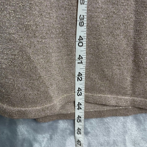 Zara Knit Metallic Wrap Dress Womens M Gold Sparkly Party Holiday Knee Length - Picture 7 of 8